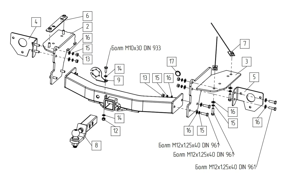 Фаркоп TowRus для GAC GS8 2021- Арт. 109182 109182 в Оренбург Фаркоп TowRus для GAC GS8 2021- Арт. 109182 109182 в Оренбург