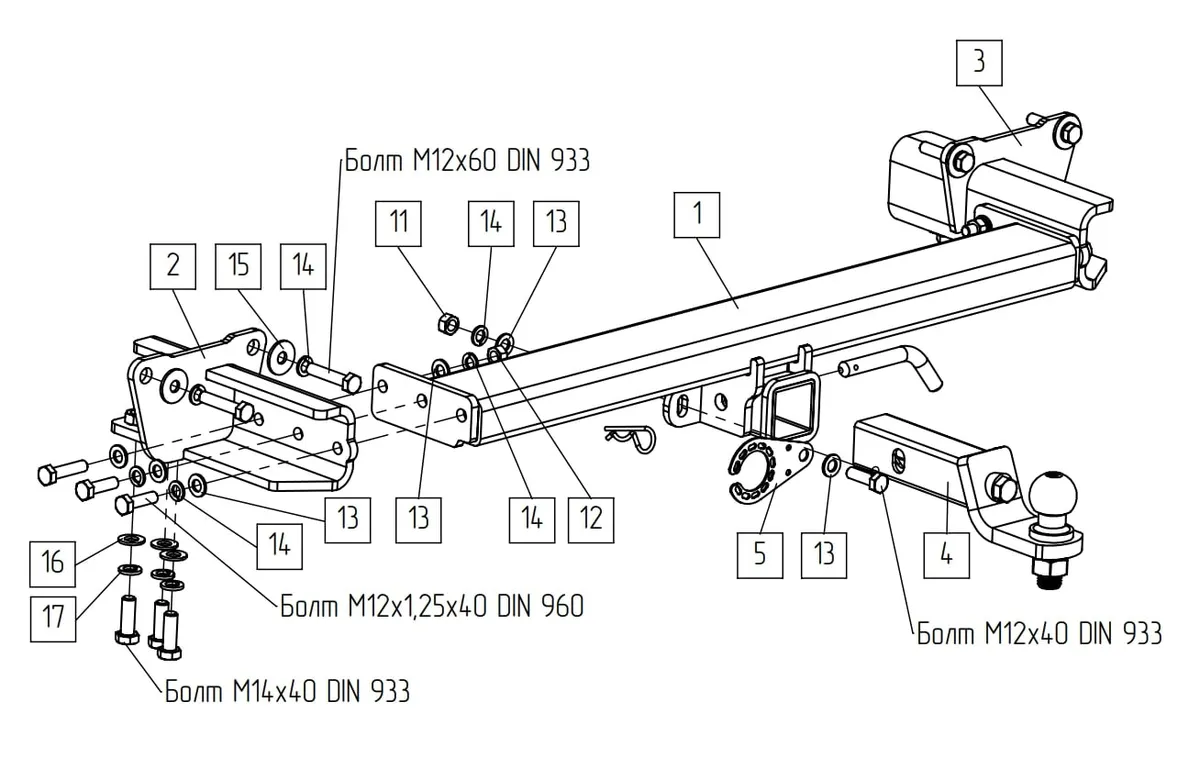 Фаркоп TowRus для Land Range Range Rover 2022-  119275 в Оренбург